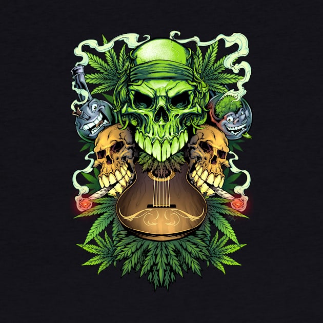 Marijuana Skulls by FlylandDesigns